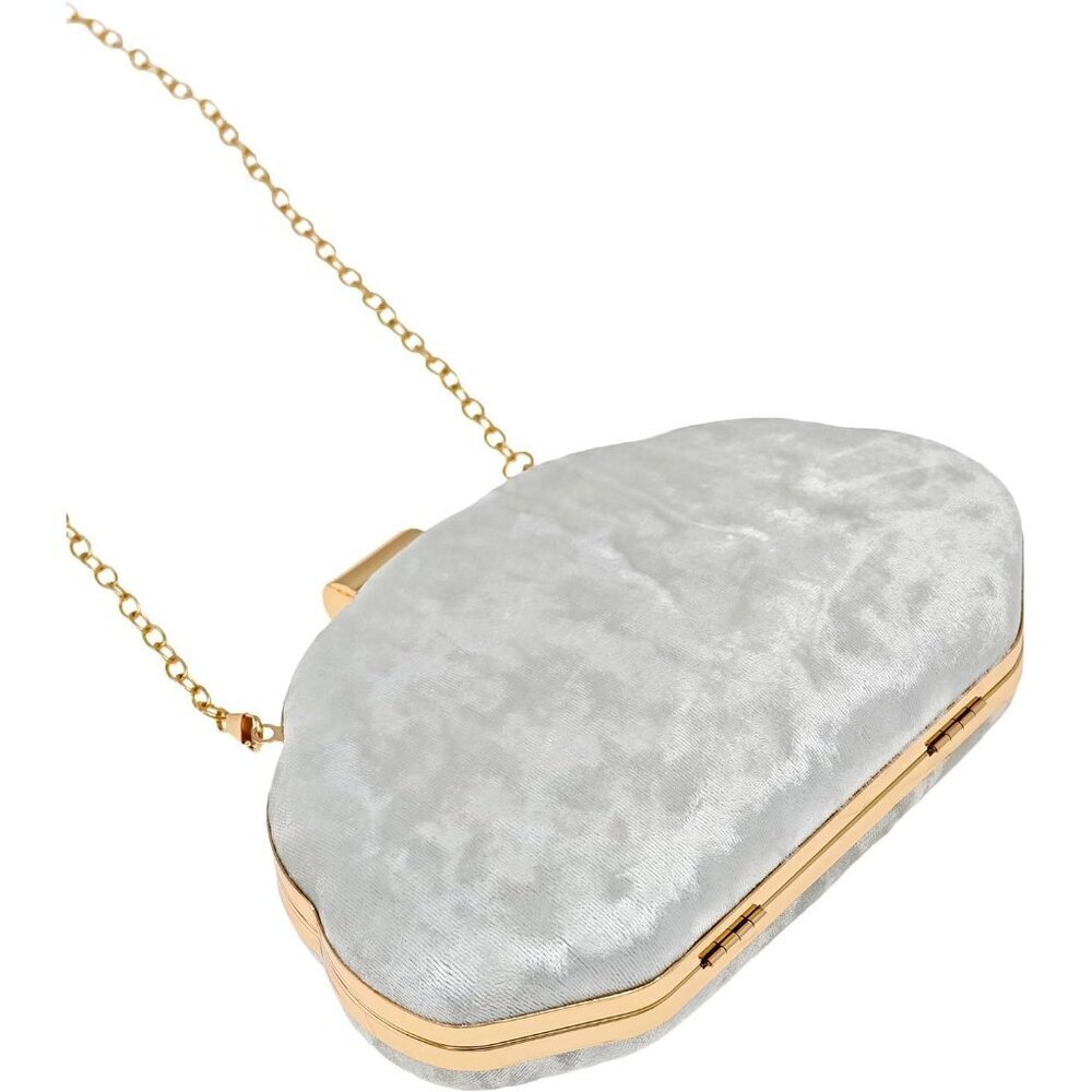 Women's Shiny Texture Clutch Purse Evening Bag Crossbody Chain Strap - Picture 4 of 6